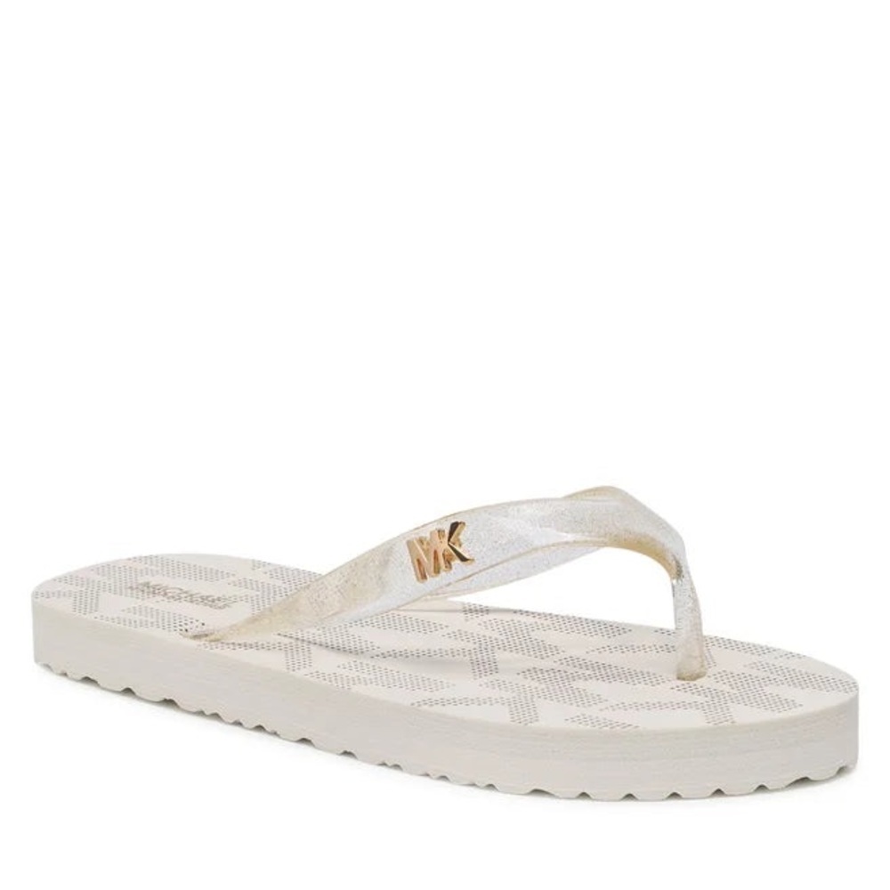 Michael Kors Gold and White Kids Slippers